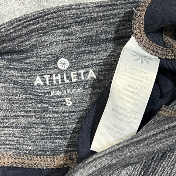 Athleta Grey Heathered Side Zip Pocket High Rise Leggings Women's Size S - Picture 5 of 6